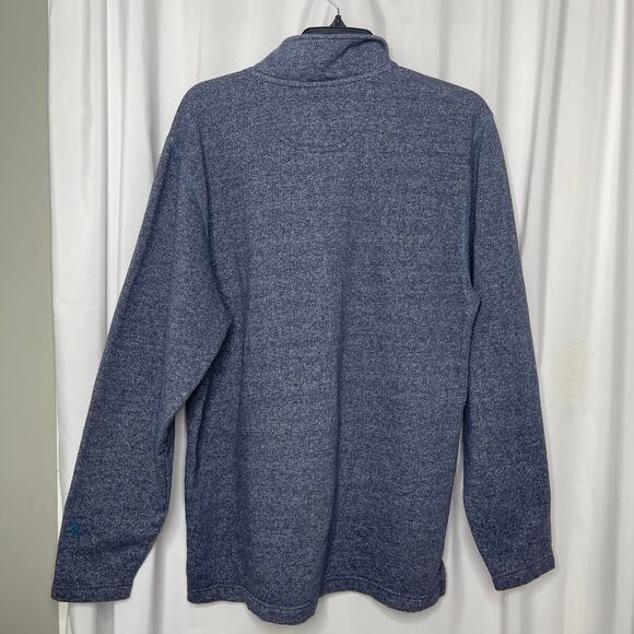 Izod Saltwater quarter zip half zip pullover knit sweater men's Medium blue gray - Picture 15 of 16